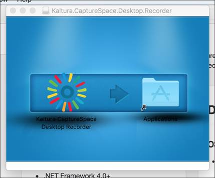 Screenshot of moving CaptureSpace to Applications folder.