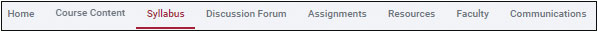 course content menu syllabus tab