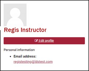 User details with Edit profile highlighted