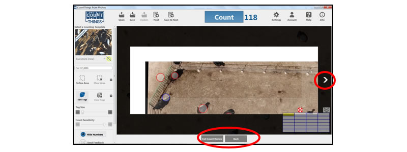 Screenshot of selecting Count in the upper middle in Windows CountThings.