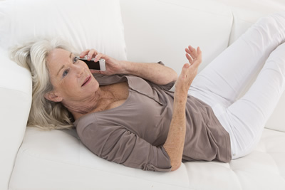 senior woman talking on mobile phone