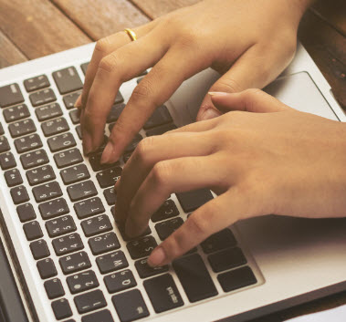 Lady working on laptop