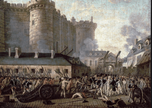 Fight outside castle through the french revolution