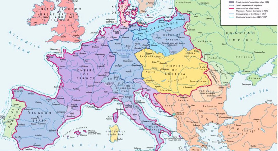 Europes map during the spread of french revolution